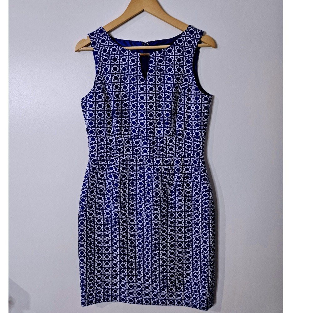 Tahari-Levine Studio 90s Office Siren Sheath Dress – Size 8‎ – Geometric Chic
